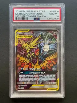 Pokemon Card Moltres & Zapdos & Articuno GX SM210 Sun & Moon Promos - PSA 10 - Image 1