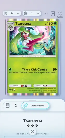 Tsareena 3Diamond Rare Card Pokemon Pocket Tcg Digital Trade NOT A PHYSICAL CARD - Image 1
