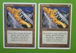 Magic the Gathering MTG Fourth (4th) Edition BLACK VISE X 2 (LP/EX &MP) 1995! - Image 1