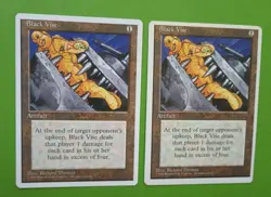 Magic the Gathering MTG Fourth (4th) Edition BLACK VISE X 2 (LP/EX &MP) 1995! - Image 2