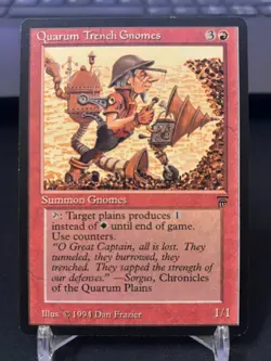 Magic the gathering MTG Legends Quarum Trench Gnomes Never Played vintage - Image 1