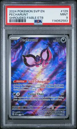 2024 POKEMON SVP EN-SV BLACK STAR PROMO | SHROUDED FABLE #129 PECHARUNT PSA 9 - Image 1
