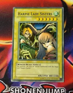 YuGiOh Harpie Lady Sisters MRD-009 Unlimited Heavy/Max Fade Misprint/Error NM - Image 1