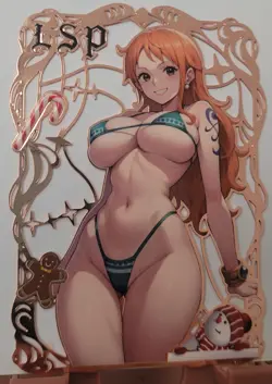 Nami One Piece LSP Goddess Story Limited GOLD METAL CARD Waifu #93/200 - Image 1