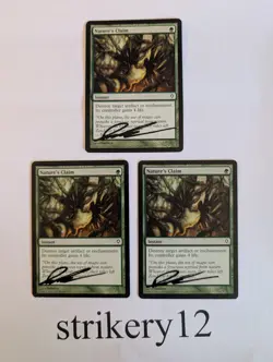 3x Nature's Claim - Worldwake (WWK) - Signed by Daarken - MTG - Image 1