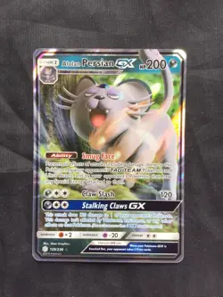 Pokemon Cards: Cosmic Eclipse Rare Holo: Alolan Persian GX 129/236 - Image 1