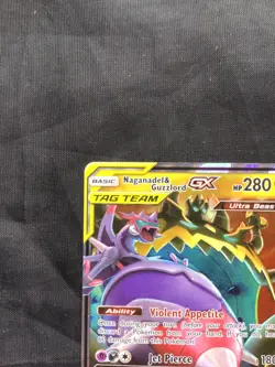 Pokemon Cards: Cosmic Eclipse Rare Holo: Naganadel & Guzzlord GX 158/236 - Image 2