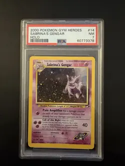2000 Pokemon Gym Heroes #14 Sabrina's Gengar Holo PSA 7 NM 14/132 - Image 1