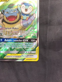 Pokemon Cards: Cosmic Eclipse Ultra Rare Full Art: Blastoise & Piplup GX 215/236 - Image 4