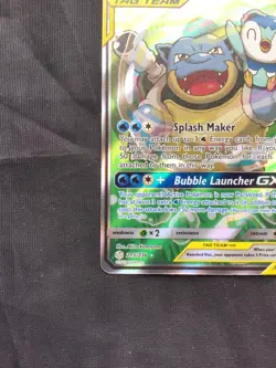 Pokemon Cards: Cosmic Eclipse Ultra Rare Full Art: Blastoise & Piplup GX 215/236 - Image 5