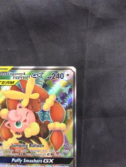 Pokemon Cosmic Eclipse Ultra Rare Full Art: Mega Lopunny & Jigglypuff GX 226/236 - Image 3