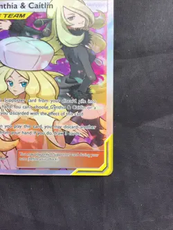 Pokemon Cards: Cosmic Eclipse Ultra Rare Full Art: Cynthia & Caitlin 228/236 - Image 4