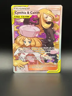 Pokemon Cards: Cosmic Eclipse Ultra Rare Full Art: Cynthia & Caitlin 228/236 - Image 1