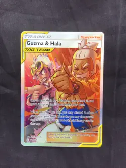 Pokemon Cards: Cosmic Eclipse Ultra Rare Full Art: Guzma & Hala 229/236 - Image 1