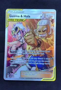 Pokemon Cards: Cosmic Eclipse Ultra Rare Full Art: Guzma & Hala 229/236 - Image 1