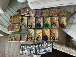 EMPTY Pokemon 151 Mini Tin Set of 10 w/ Energy Coins & Art Cards - NO PACKS - Image 2