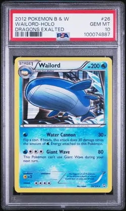 Pokemon TCG Wailord Holo 26/124 Dragons Exalted Holo - PSA 10 Gem Mint - Image 1
