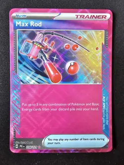 MAX ROD 2025 POKEMON PRISMATIC EVOLUTIONS ACE SPEC RARE HOLO 116/131 Q3384 - Image 1