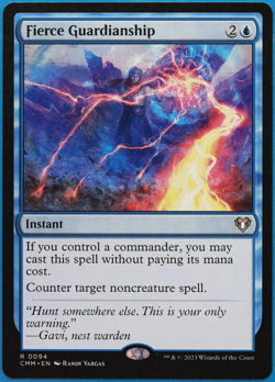 Fierce Guardianship Commander Masters NM Blue Rare CARD (499150) ABUGames - Image 1