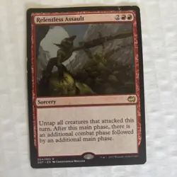 RELENTLESS ASSAULT NM Merfolk vs Goblins mtg Red - Sorcery Rare MP - Image 1
