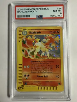Pokemon Expedition 2002 Rapidash Holo PSA 8 NM-MT - Image 1