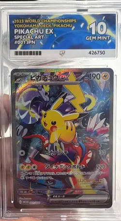Pikachu EX 001/030 WCS23 World Championships 2023 ACE 10 Pokemon Card - Image 1