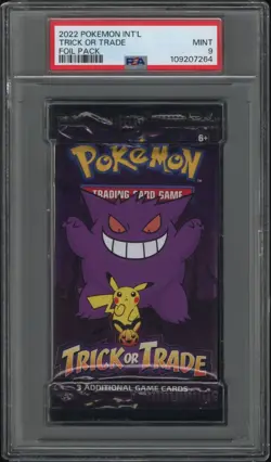 2022 POKEMON INTERNATIONAL TRICK OR TRADE FOIL PACK PSA 9 - Image 1