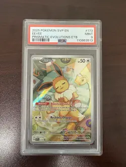 2025 Pokemon Eevee Prismatic Evolutions ETB PSA 9 Mint #173 - Image 1