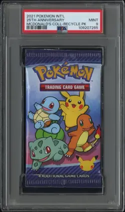 2021 POKEMON INT'L 25TH ANNIVERSARY MCDONALD'S COLLECTION PAPER PACK PSA 9 - Image 1