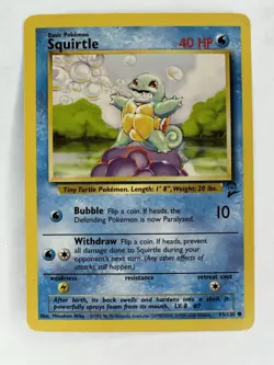 1999 Pokemon WotC Squirtle #93 Base Set 2 Unlimited *GEM MINT* Vintage Card - Image 1