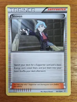 Uncommon Steven Pokemon Trainer Card, Roaring Skies Set 90/108 - Image 1