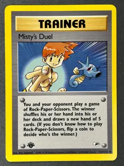 Misty's Duel 123/132 Trainer Card 1st Edition Gym Heroes Common 2000 Pokemon - Image 1