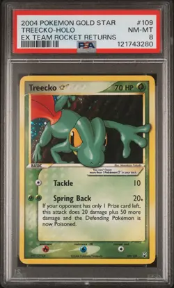 PSA 8 Treecko Gold Star ex Team Rocket Returns 109/109 2004 Pokemon Card - Image 1