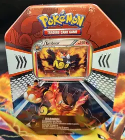 Pokemon Black White 2011 Emboar Factory Sealed Tin 5 Pack Variant. - Image 1