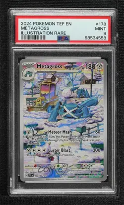 Metagross Illustration Rare Pokemon SV05: Temporal Forces PSA 9 MINT 0m4q - Image 1