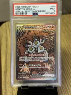 2025 POKEMON PRISMATIC EVOLUTION SPECIAL ILLUSTRATION RARE SANDY SHOCKS EX PSA 9 - Image 1