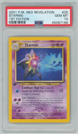 2001 POKEMON NEO REVELATION 1ST EDITION #25 STARMIE 1ST EDITION PSA GEM MINT 10 - Image 1
