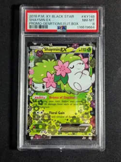 2016 POKEMON XY 148 BLACK STAR PROMO GENERATIONS SHAYMIN EX PSA 8 - Image 1