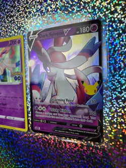 Pokemon TCG: Promo SWSH134 Dark Sylveon V; GO Holo 035/078 Sylveon - Image 3