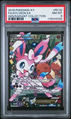 2016 POKEMON XY GENERATIONS RADIANT COLL #RC32 FULL ART/SYLVEON EX PSA 8 - Image 1