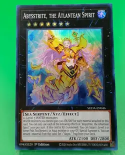 Yugioh Abysstrite, the Atlantean Spirit SUDA-EN056 Super Rare 1st Ed Near Mint - Image 1