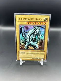 Blue-Eyes White Dragon LOB-001 Ultra Rare Unlimited OG HP/DMG YuGiOh! - Image 1