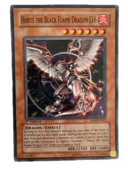 YUGIOH Horus the Black Flame Dragon LV6 SOD-EN007 1st edition Super Rare NM - Image 1