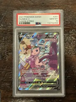 Pokemon Mew V 251/264 Alt Art Full Art SWSH Fusion Strike PSA 10 GEM MINT - Image 1