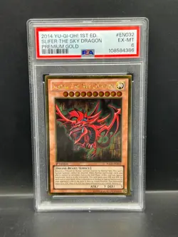 Yugioh PSA 10 GEM Slifer the Sky Dragon GBI-001 Ultra Rare GBA Promo 2003 S#4388 - Image 1