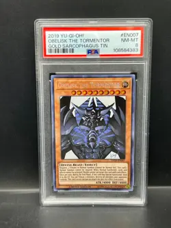 Yugioh PSA 8 NM-MT Obelisk the Tormentor TN19-EN007 Secret Rare Limited S#4383 - Image 1
