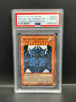 Yugioh PSA 8 NM-MT Obelisk the Tormentor JUMP-EN037 Ultra Rare Limited Ed S#4381 - Image 1