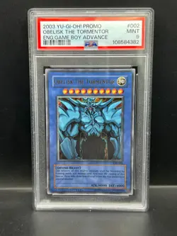 Yugioh PSA 9 MINT Obelisk the Tormentor GBI-002 Ultra Rare GBA Promo 2003 S#4382 - Image 1