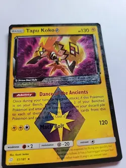 Tapu Koko Prism Star 51/181 Team Up Holo Rare Pokemon Card - Image 2