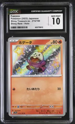 CGC 10 Fuecoco Shiny Holo 215/190 S Shiny Treasure ex sv4a Pokemon Card - Image 1